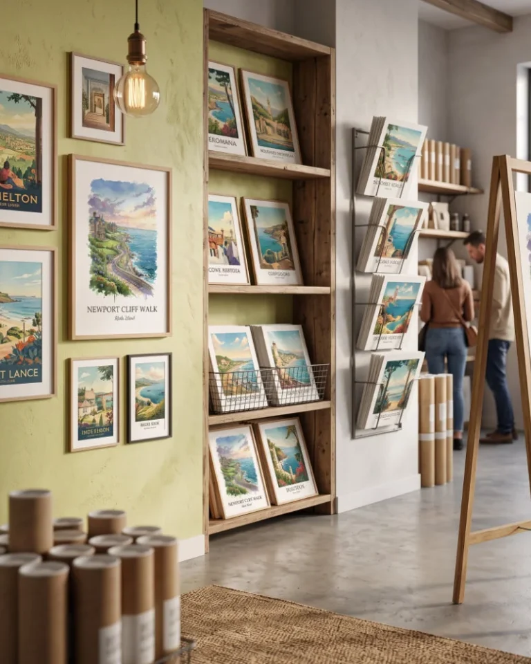 Collection of modern watercolor travel posters featuring famous world cities and monuments. Browse the travel wall art category by UKTravelArt.