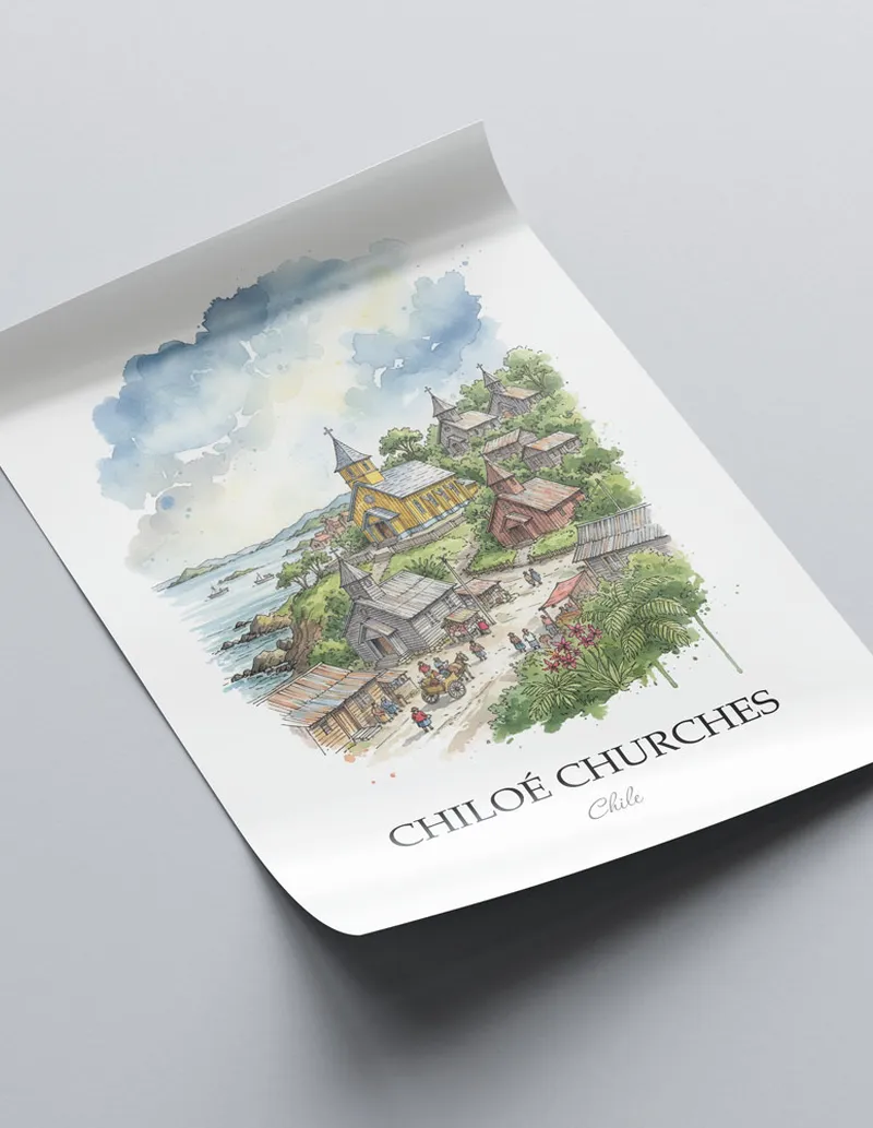Chile Chiloé Churches Poster - Image 2