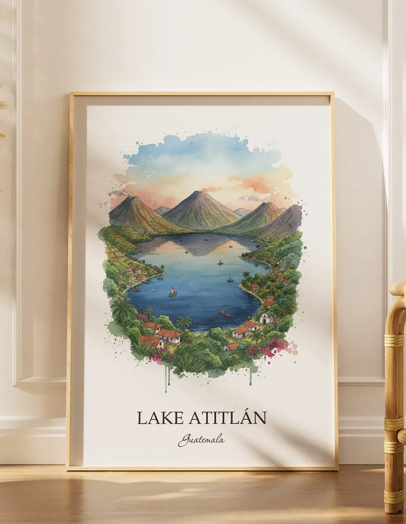 Guatemala Lake Atitlán Poster